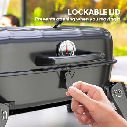 BBQ au charbon pliable avec grille de réchauffage