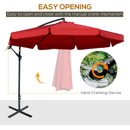 Parasol déporté inclinable avec base croisée 335 cm