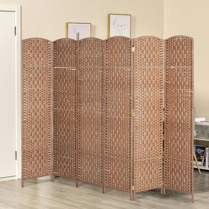 Paravent pliable 4 panneaux cadre bois tressé