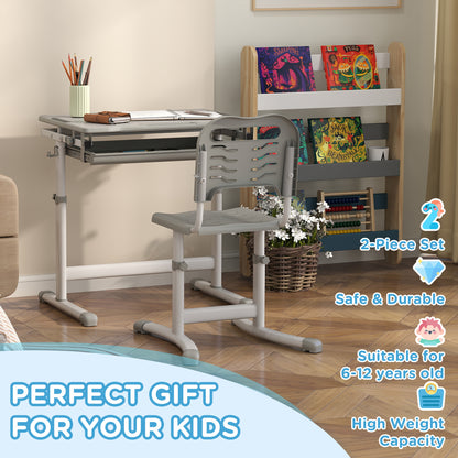 Bureau d'étude ajustable avec chaise et tiroir enfant