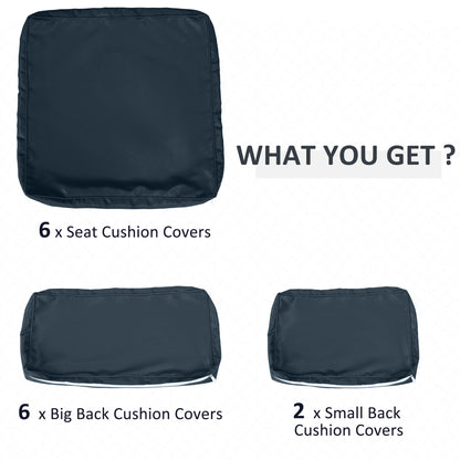 Housses de coussins patio ensemble 14 pièces polyester