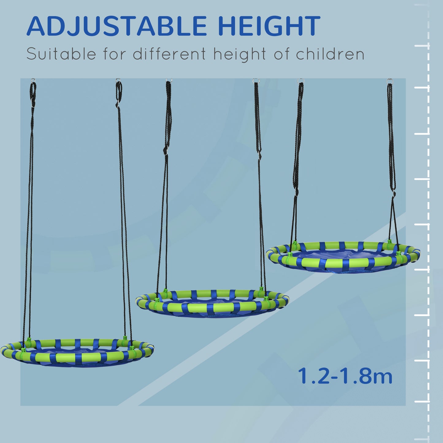 Balançoire soucoupe ronde pour enfants — capacité 150 kg
