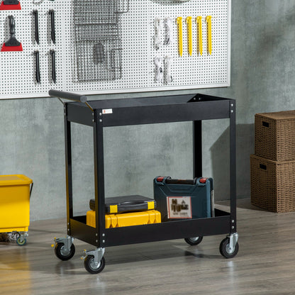 Chariot d'outils roulant de service à 2 tablettes