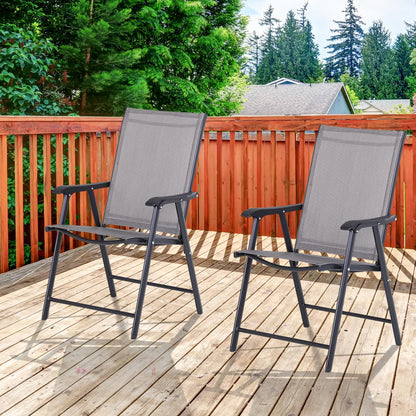 Chaises pliantes de patio avec accoudoirs lot de 2