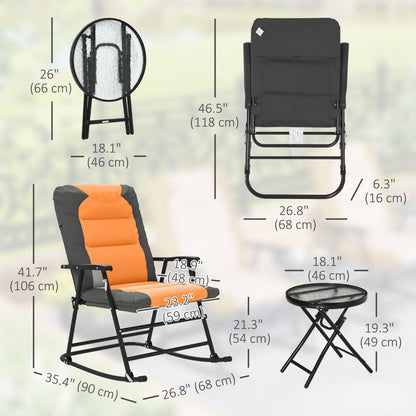 Ensemble chaise berçante pliable 3 pièces