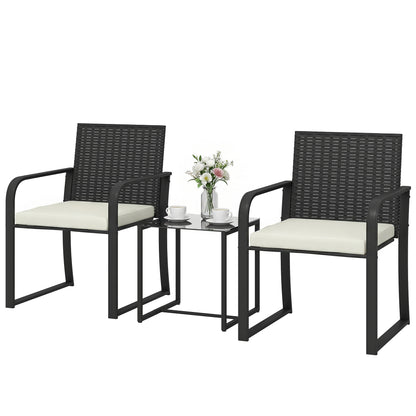 Ensemble bistro 3 pièces avec coussin — noir