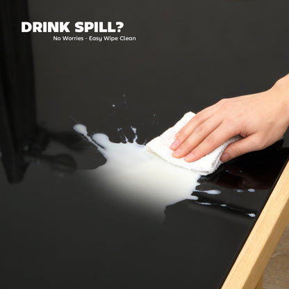 Ensemble salle à manger 3 pièces verre trempé cadre métal — Brun clair