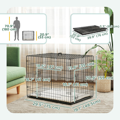 Cage pour chien pliante en métal avec coussin
