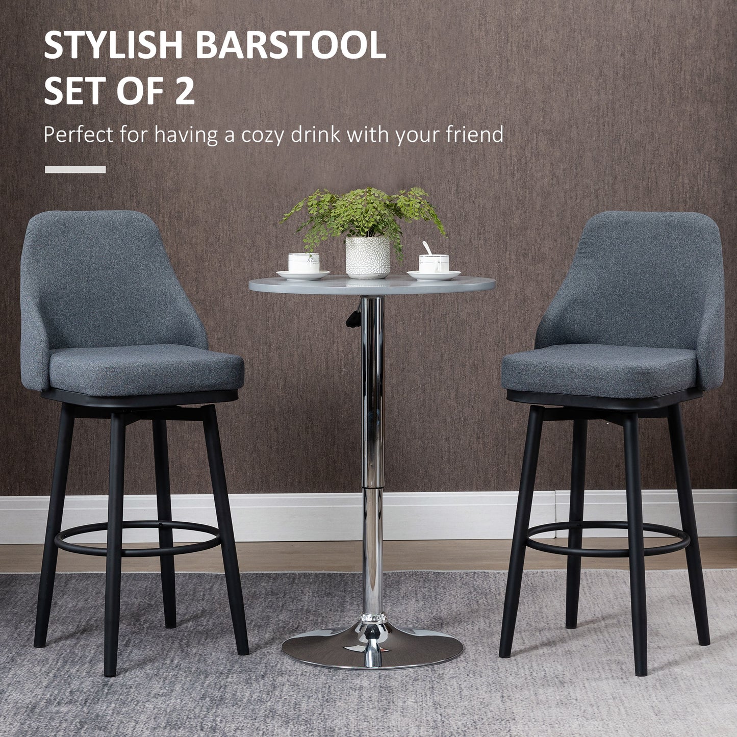 Tabourets de bar pivotants ensemble de 2 extra hauts