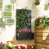 Jardinière surélevée en métal avec panneau décoratif