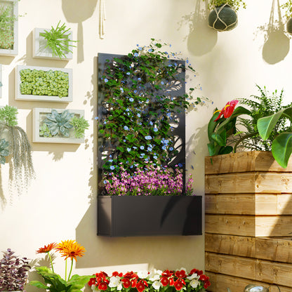Jardinière surélevée en métal avec panneau décoratif
