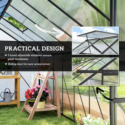 Serre de jardin aluminium polycarbonate avec gouttière 16' x 8'