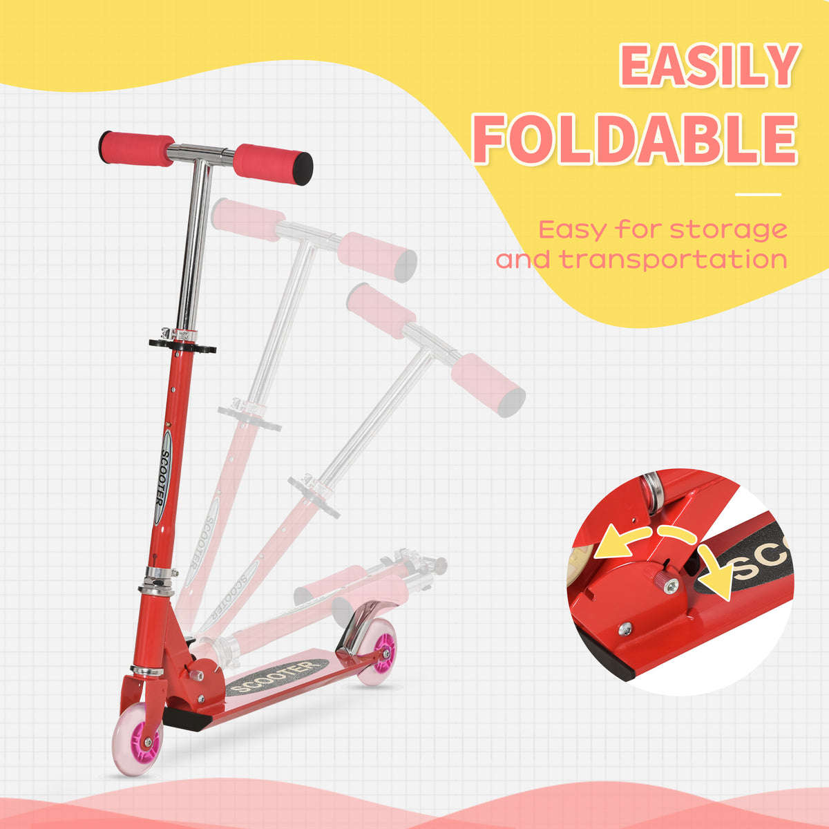 Trottinette des neiges pliable 2 en 1