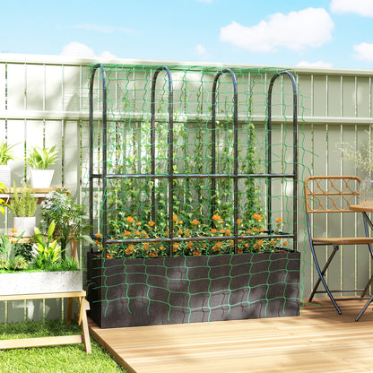 Bac de jardinage surélevé avec treillis