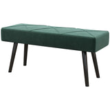 Banc de lit capitonné velours — pieds en acier