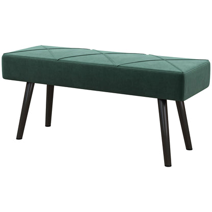 Banc de lit capitonné velours — pieds en acier