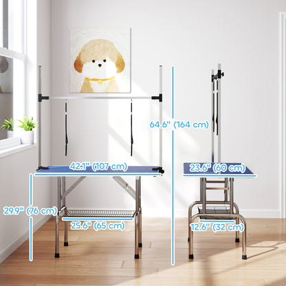 Table de toilettage ajustable pour chiens avec sangles sécurité