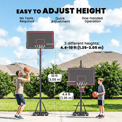 Panier de basketball réglable extérieur avec roues