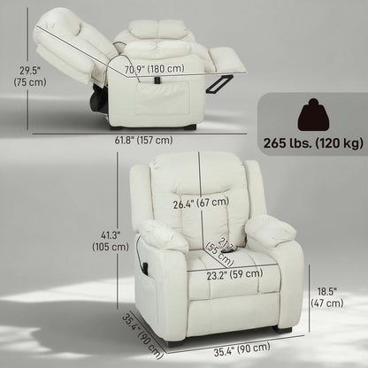Fauteuil inclinable de massage motorisé en velours