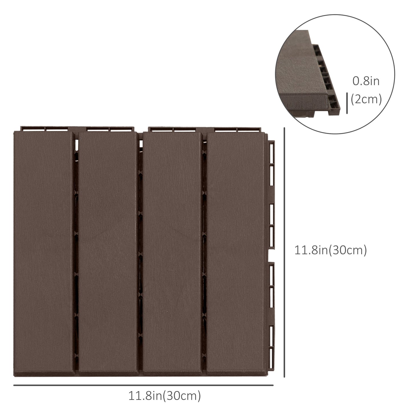 Tuiles de terrasse emboîtables 30x30 cm ensemble 9 pièces