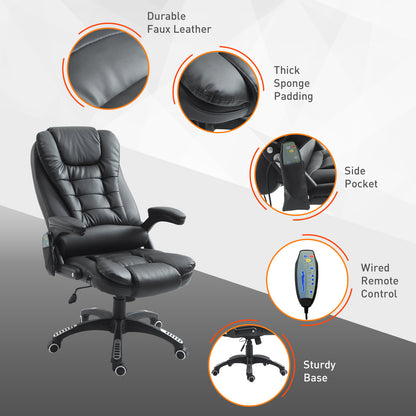 Chaise de bureau massante chauffante dossier haut inclinable