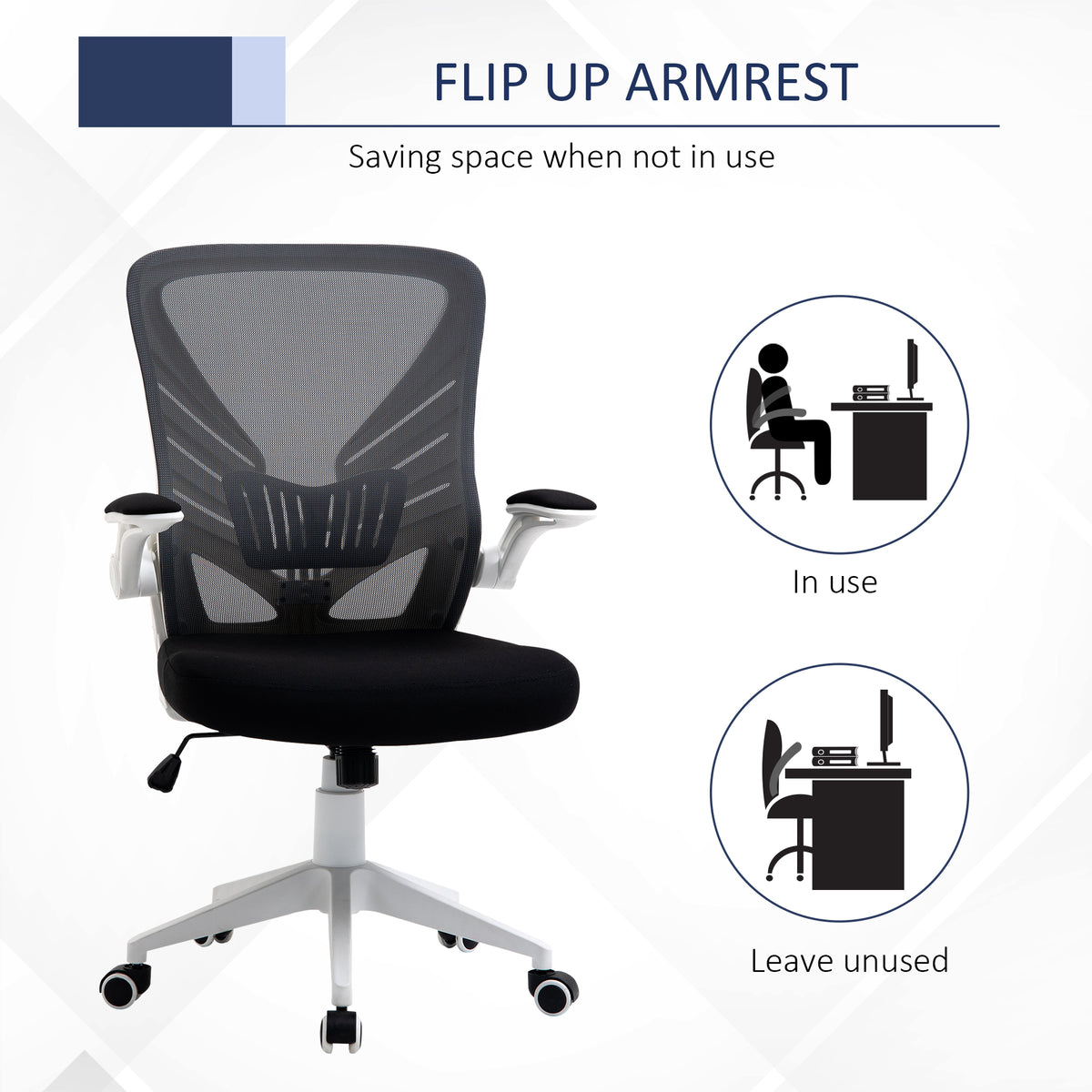 Chaise de bureau ergonomique pivotante en maille