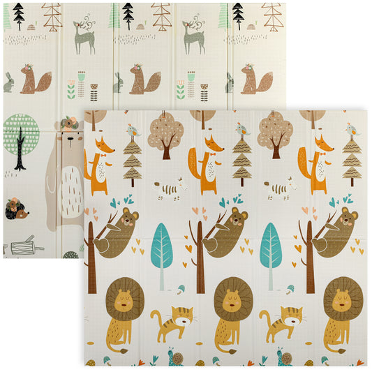 Tapis de jeu bébé pliable double face