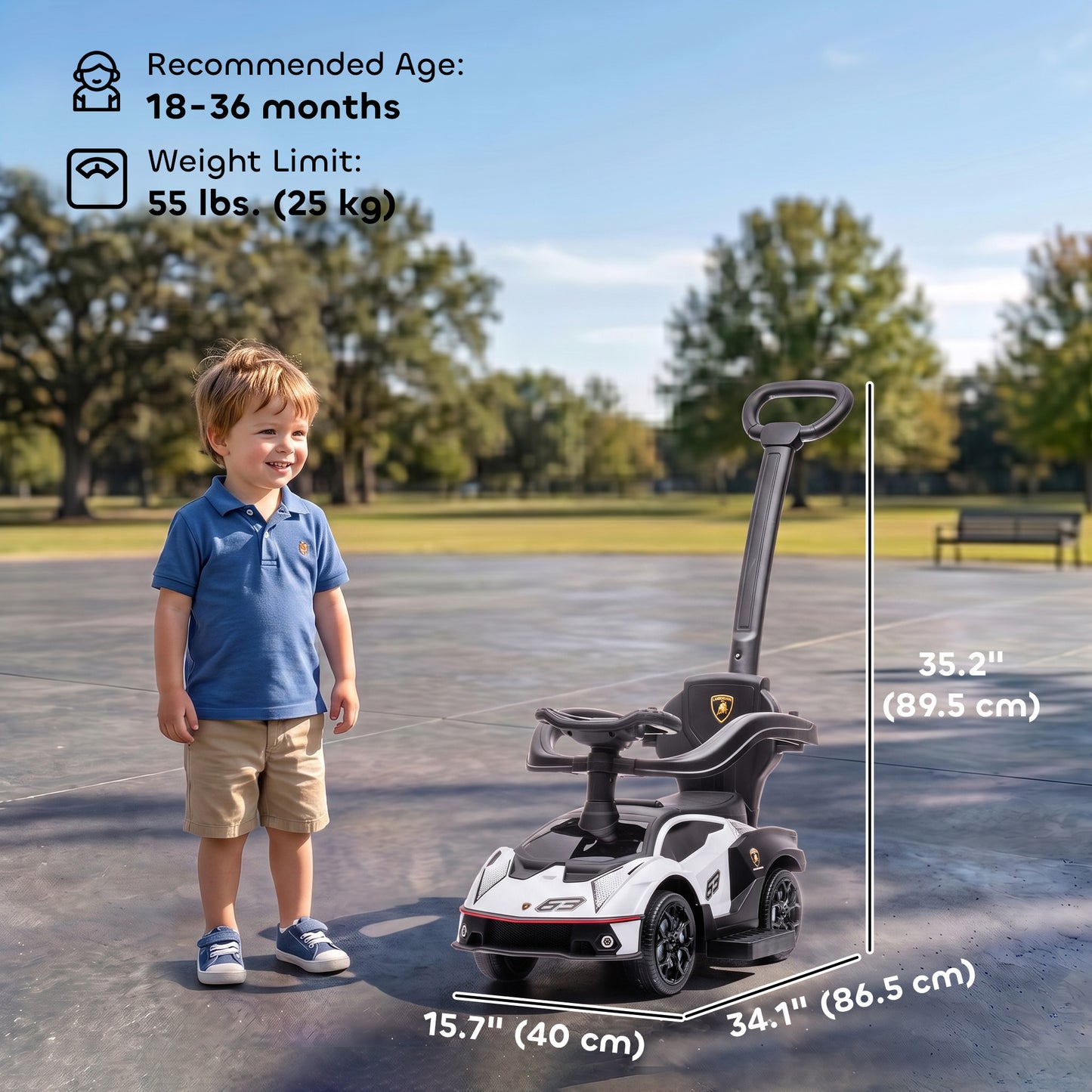Voiture porteur enfant 3 en 1 avec klaxon et barrières