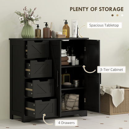 Armoire de salle de bain style fermette avec tiroirs