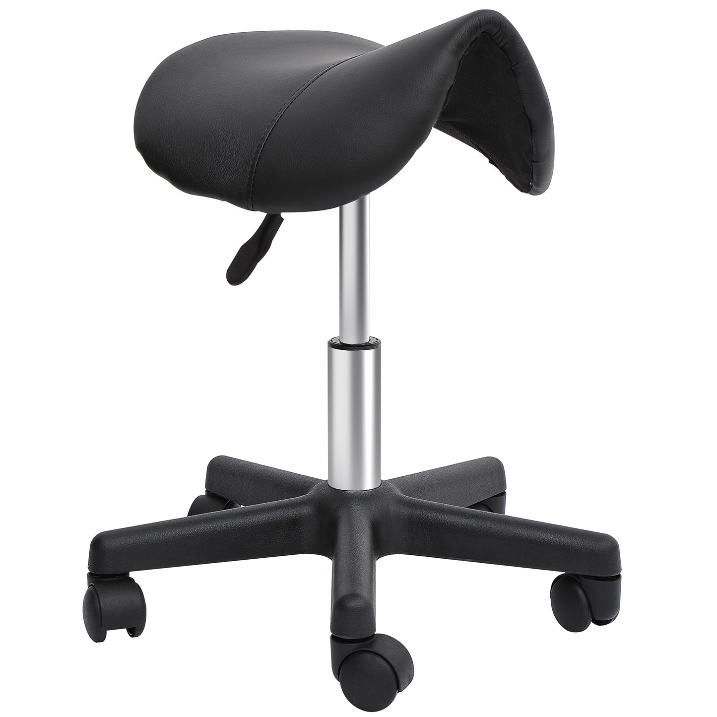 Tabouret selle ergonomique pivotant à roulettes