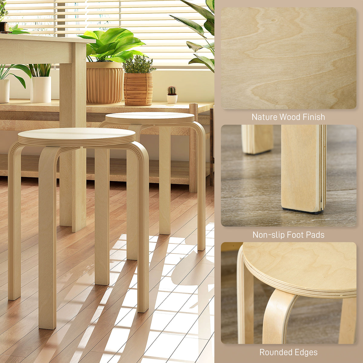 Chaises empilables rondes set de 4