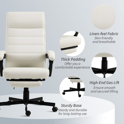 Chaise de bureau dossier haut inclinable avec repose-pieds