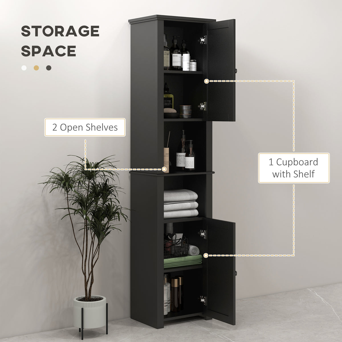 Armoire de salle de bain autoportante haute