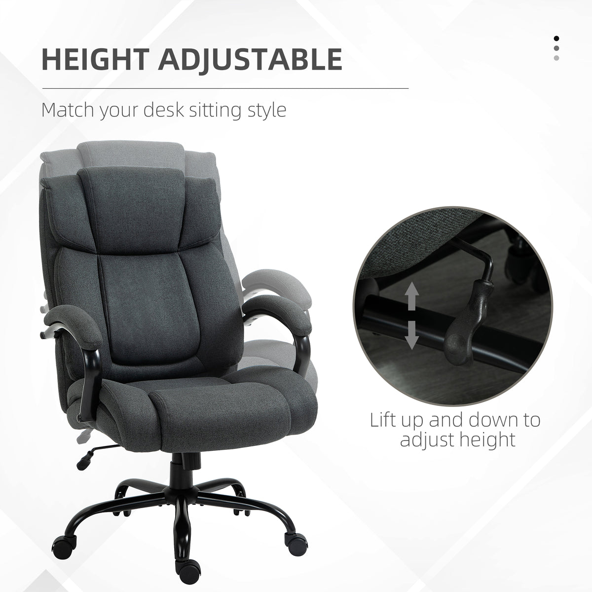 Chaise de bureau ergonomique en lin pivotante
