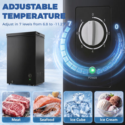 Congélateur tombeau compact 99 L thermostat réglable