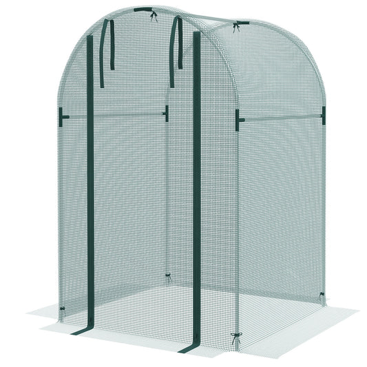 Outsunny Galvanized Steel Protection Cage 120x240cm with Zippered Door