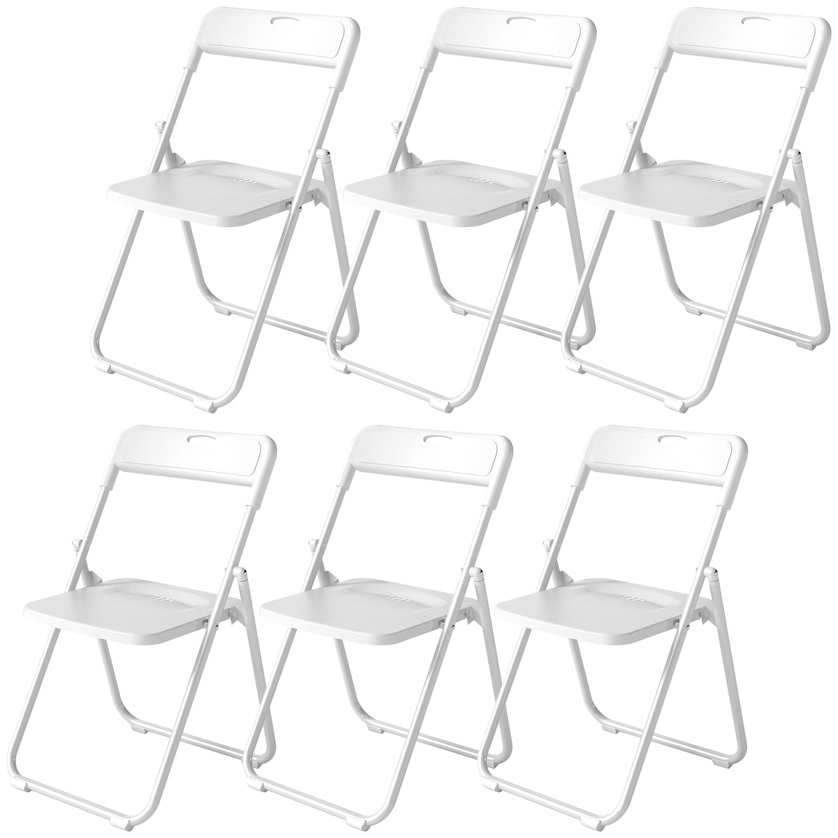 Chaises pliantes en plastique avec cadre en acier — lot de 6