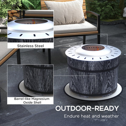 Foyer extérieur sans fumée avec tapis de protection