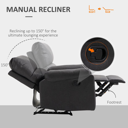 Fauteuil inclinable manuel avec repose-pieds en lin