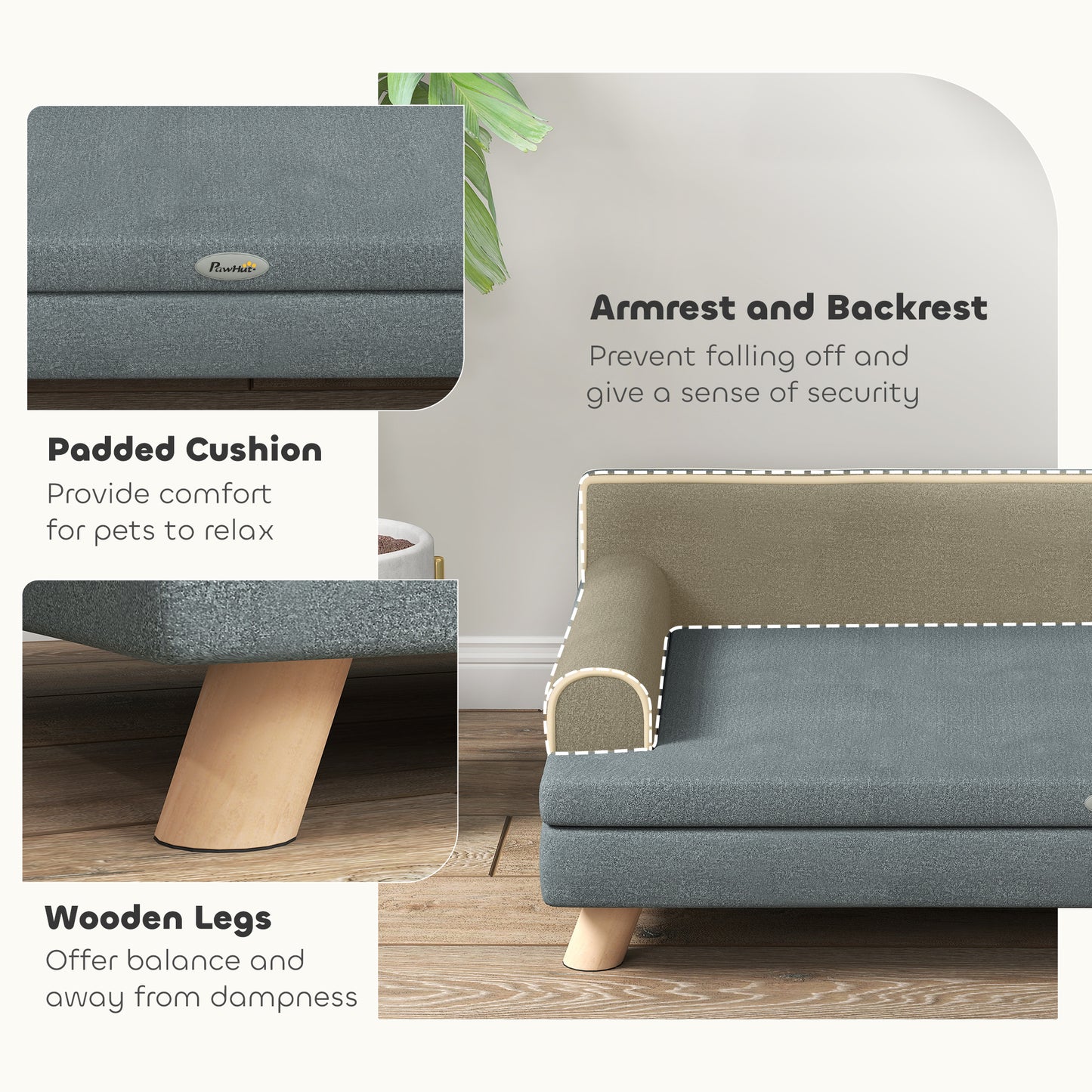 Canapé pour chien surélevé avec coussin lavable