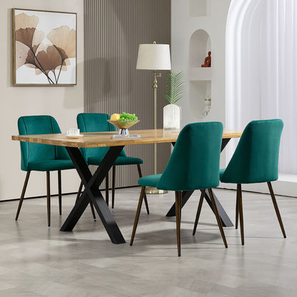 Chaises de salle à manger rembourrées velours ensemble 4