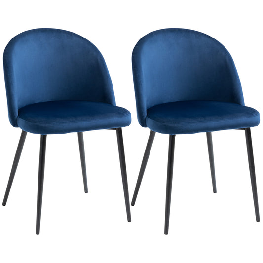 Chaises salle manger dossier mi-hauteur velours ensemble 2