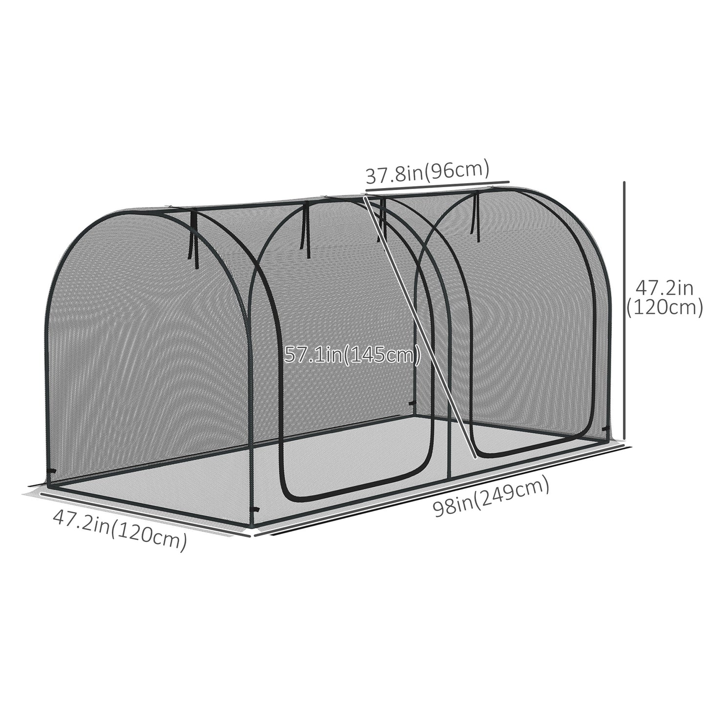 Cage de Protection 8' x 3' avec 3 Portes