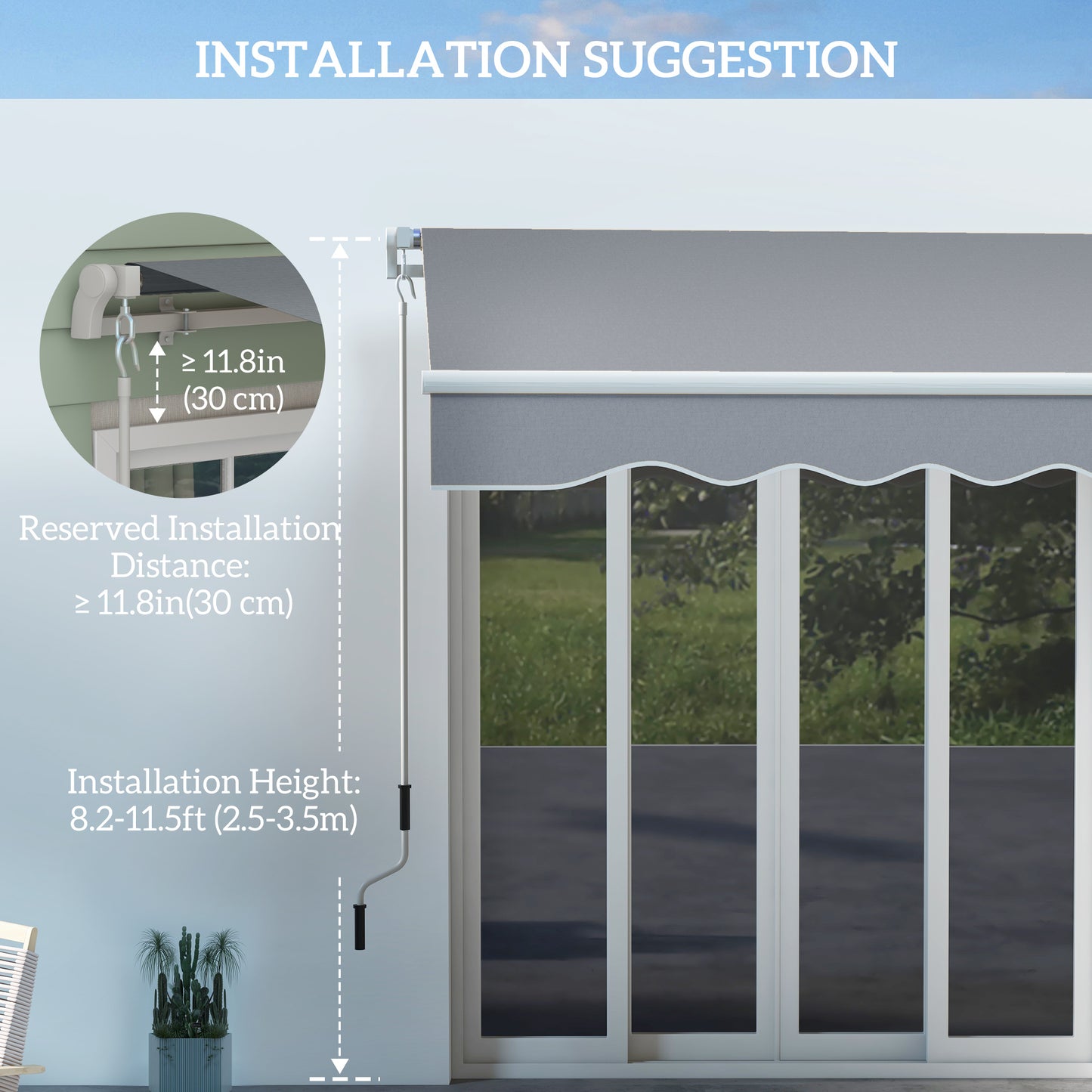 Auvent rétractable patio aluminum réglable