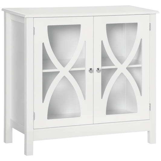 Buffet de cuisine en bois avec portes en verre