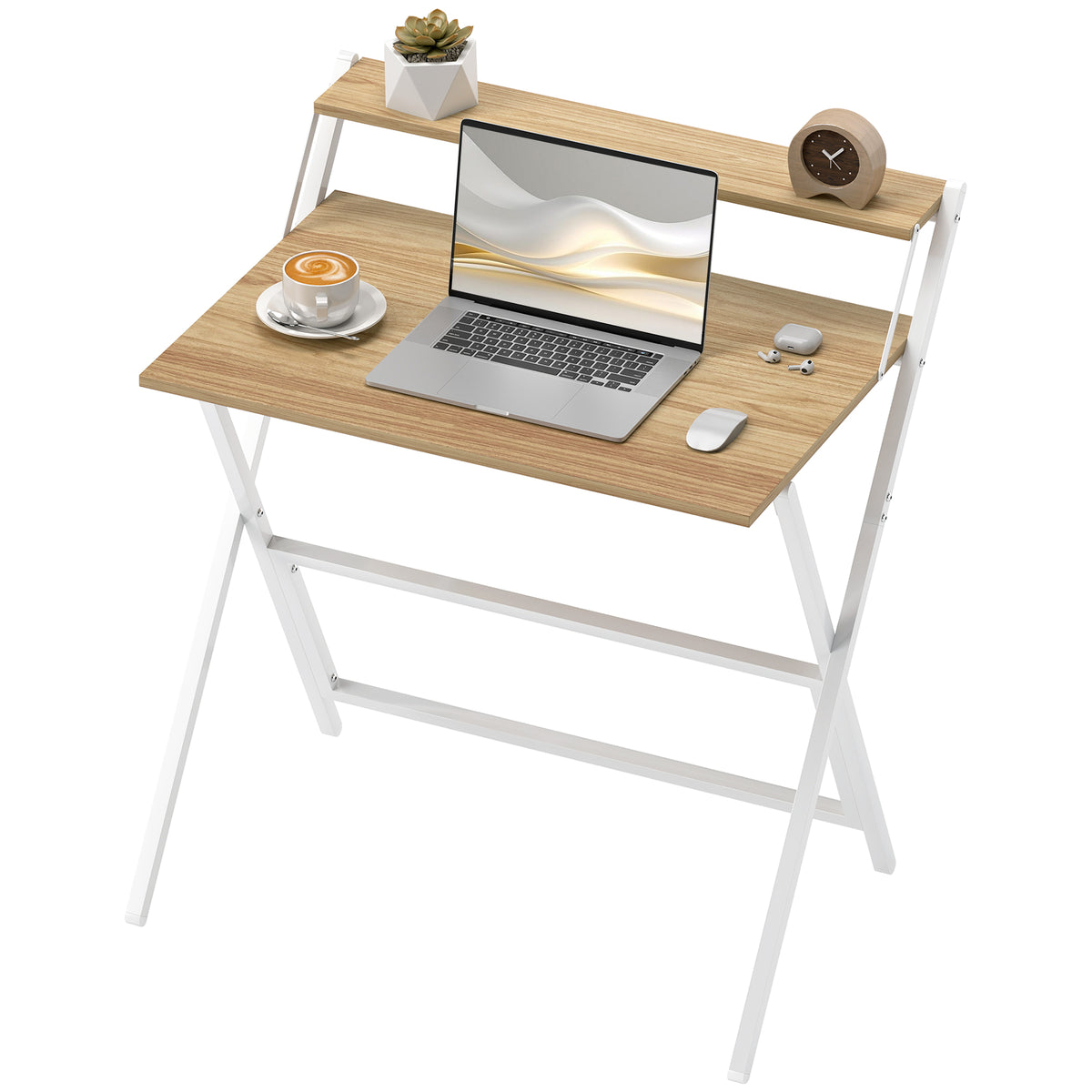 Bureau d'ordinateur pliant avec tablette pour moniteur