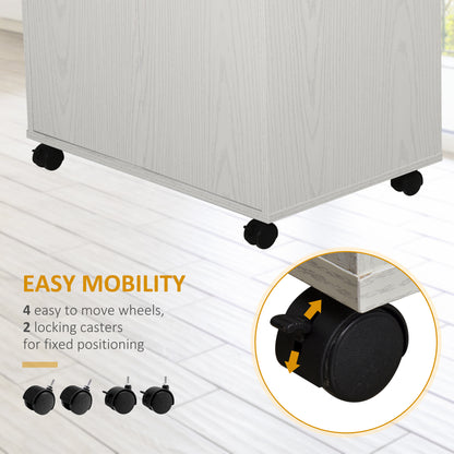 Chariot micro-ondes avec rangement et cabinet 2 portes