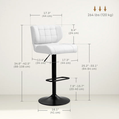 Tabourets de bar pivotants ajustables ensemble de 2