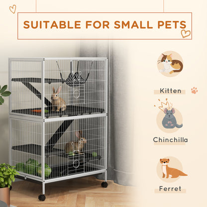 Cage pour petits animaux à roulettes sur 5 niveaux