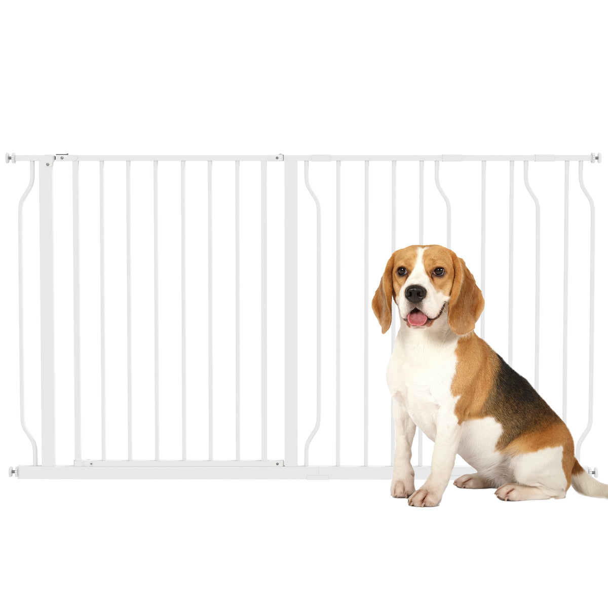 Barrière pour animaux réglable avec porte — acier